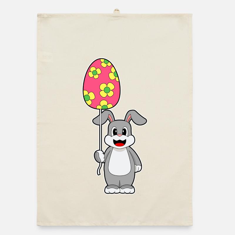 Bunny Easter Balloon Organic dish towel