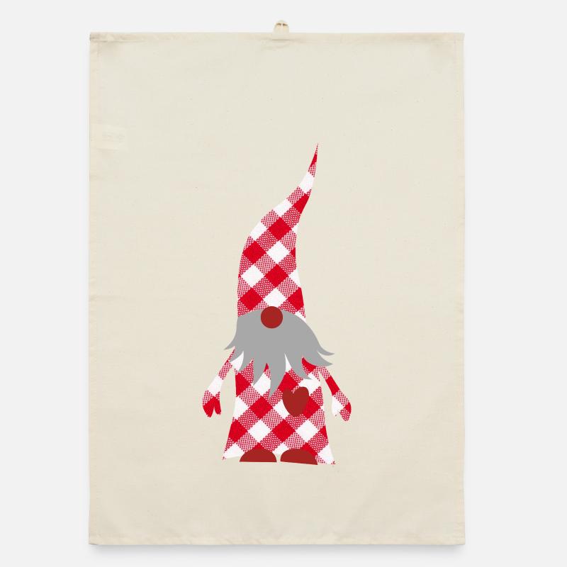 Gnome Christmas Plaid Plaid Pattern Xmas Decoration Organic dish towel