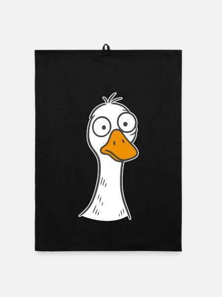 Dumme Gans - Organic Geschirrtuch - Schwarz - Vorne