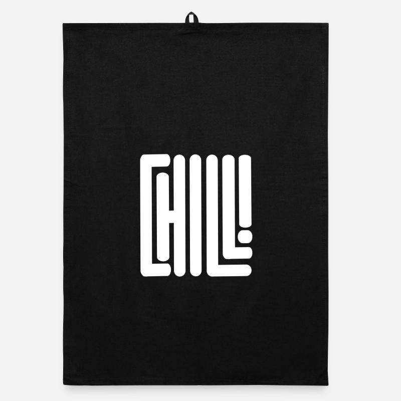 Just chill - Organic Geschirrtuch - Schwarz
