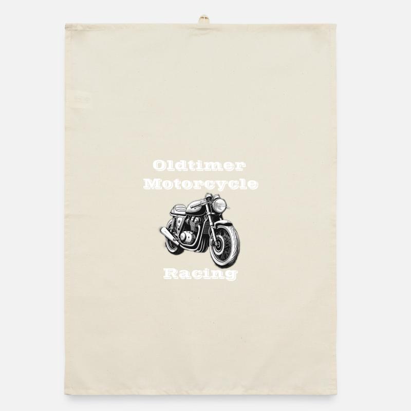 Oldtimer Motorcycle Racing blanc Torchon bio