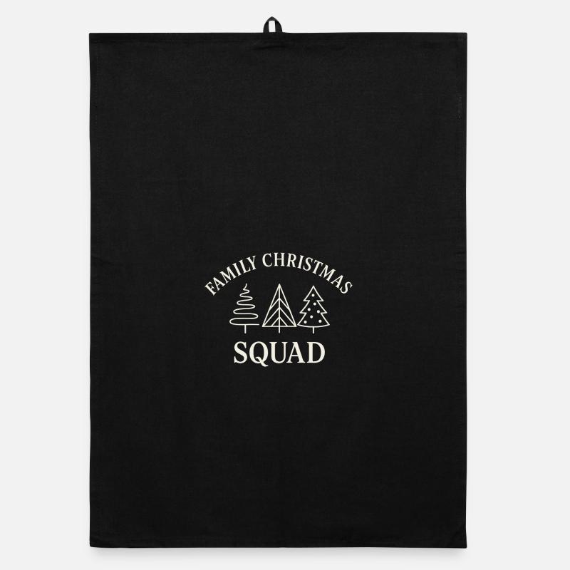 Family Christmas Tree Squad Organic Geschirrtuch