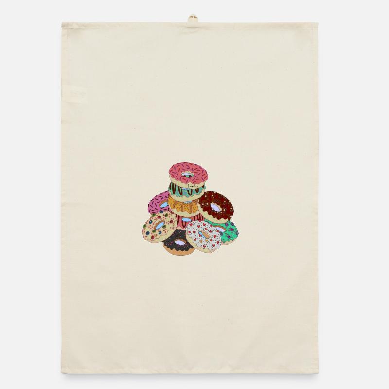 Pyramide der Regenbogen-Donuts Organic Geschirrtuch