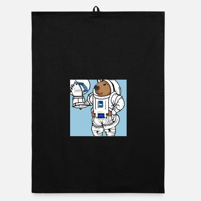 Capybara astronaut Organic dish towel