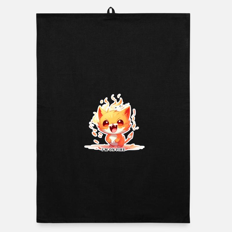 I’m on Fire – Flammende Katze mit Power Organic Geschirrtuch
