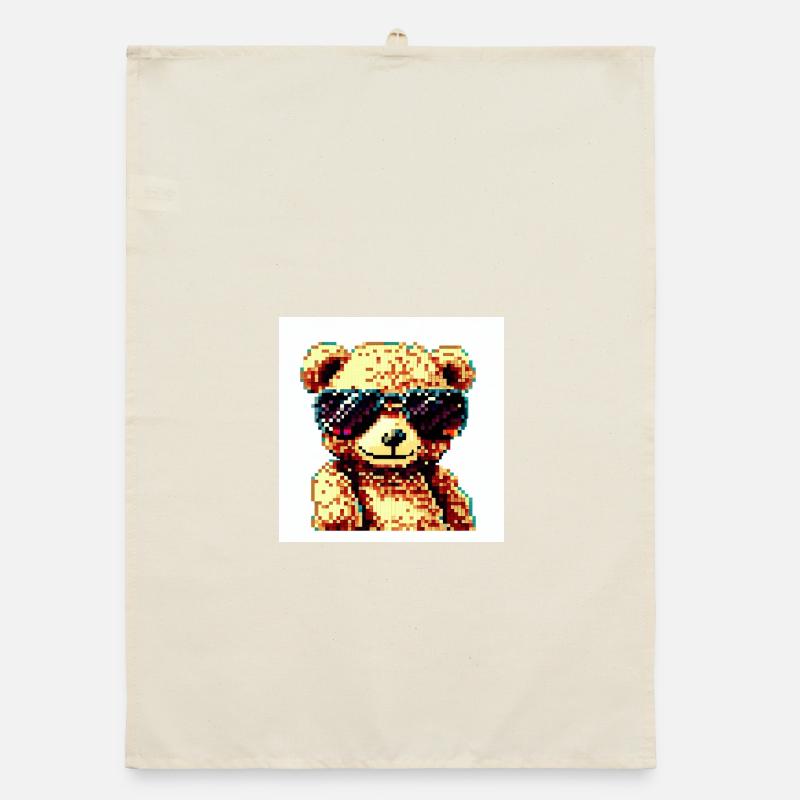 Pixelteddy-Potrait Organic Geschirrtuch