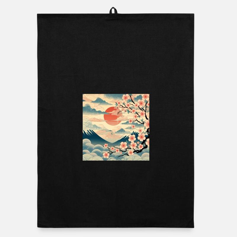 Ukiyo-e Style Lever de soleil II Torchon bio