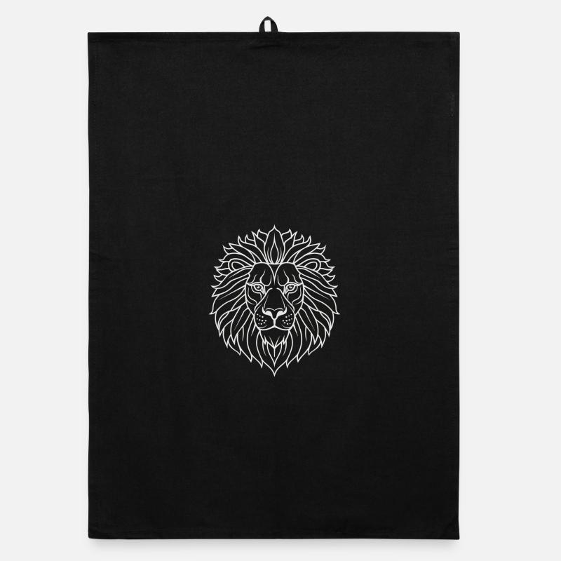 Psychedelic Lion Mandala Organic dish towel