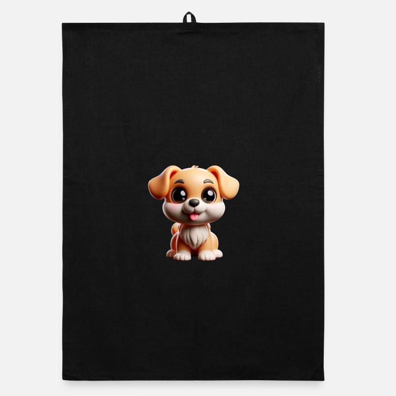 Chiot mignon de style dessin animé Torchon bio