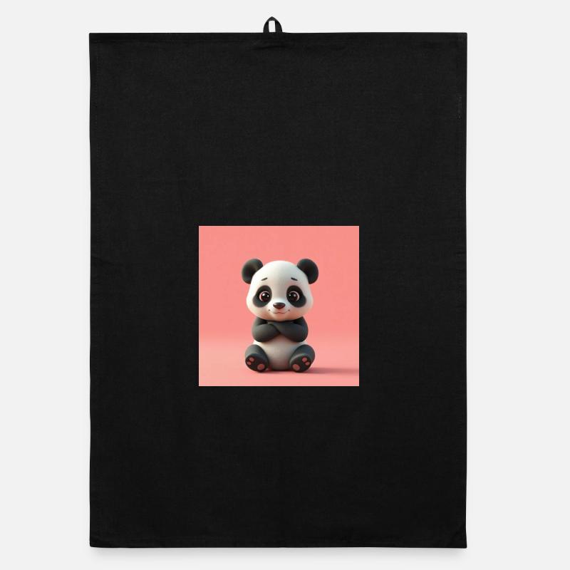 Panda mit Cartoon-Effekt Organic Geschirrtuch