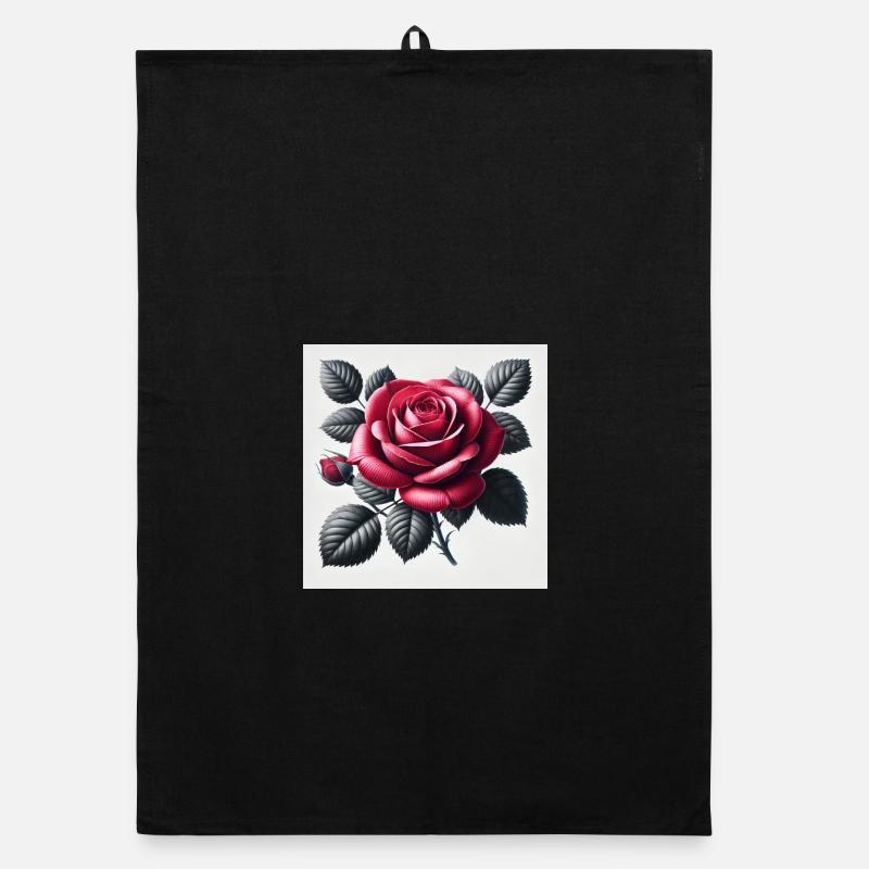 Rote Rose Organic Geschirrtuch