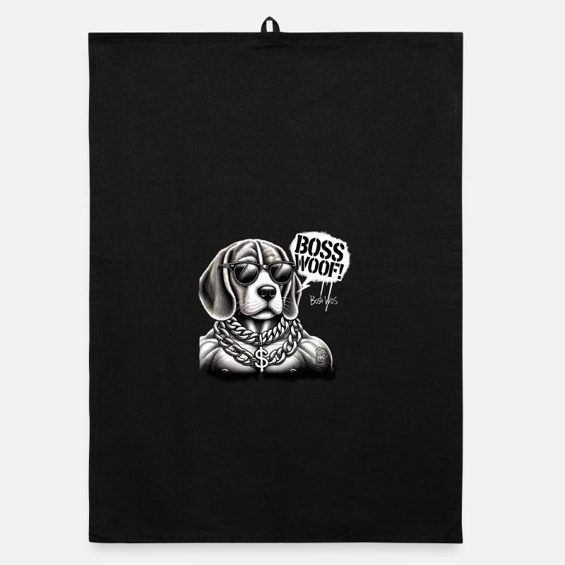 Chien Collier en Or Bosswoof Torchon bio