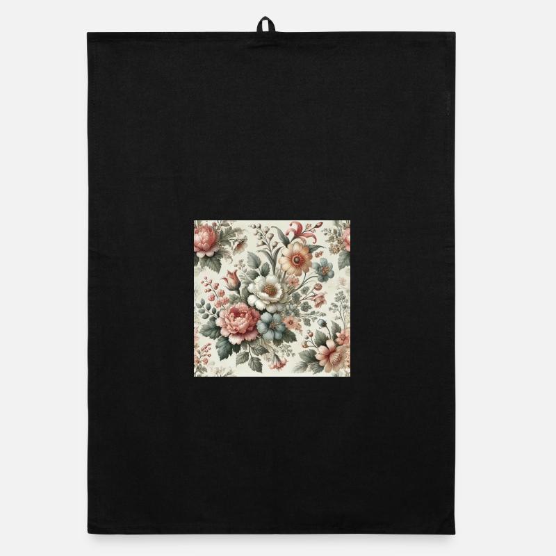 Vintager Blumengarten Ornament Organic Geschirrtuch