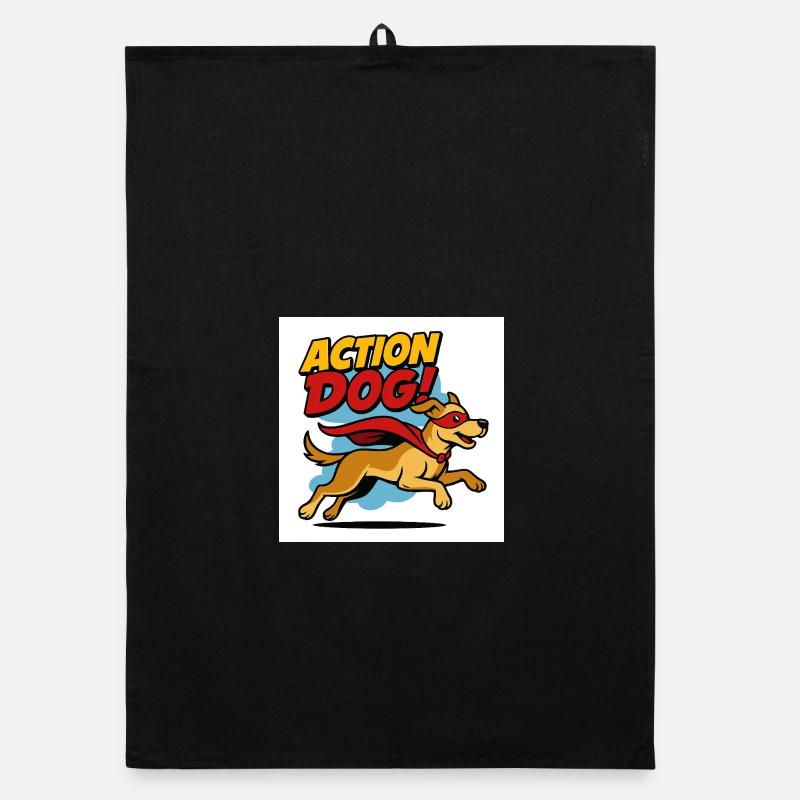 Action Hund Superheld Organic Geschirrtuch
