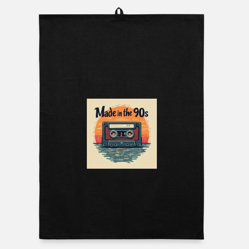 Retro Kassette Audio Design Organic Geschirrtuch