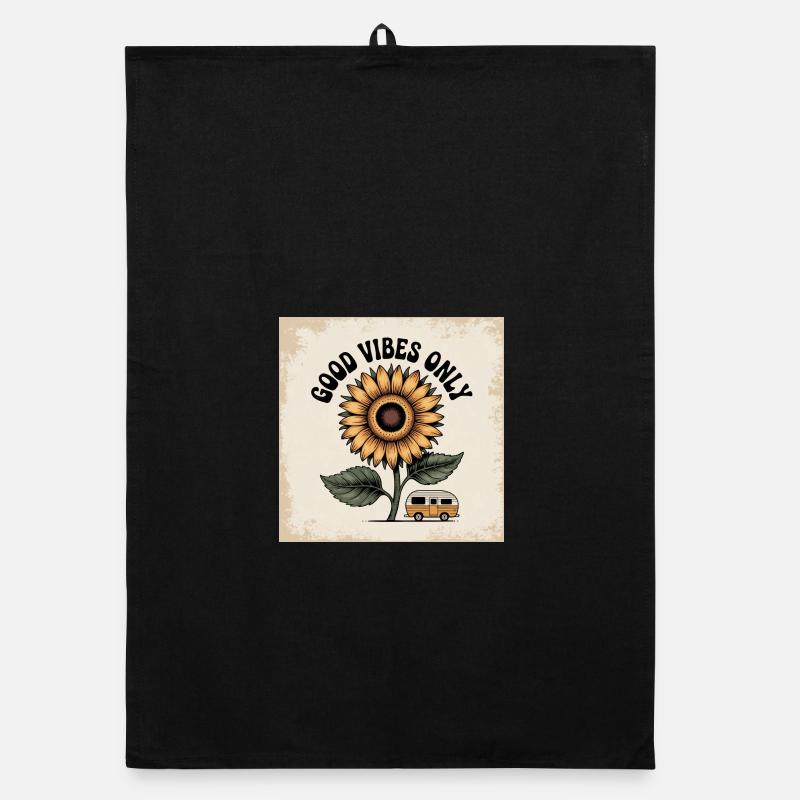 Sonnenblumenblume mit positiver Botschaft Organic Geschirrtuch