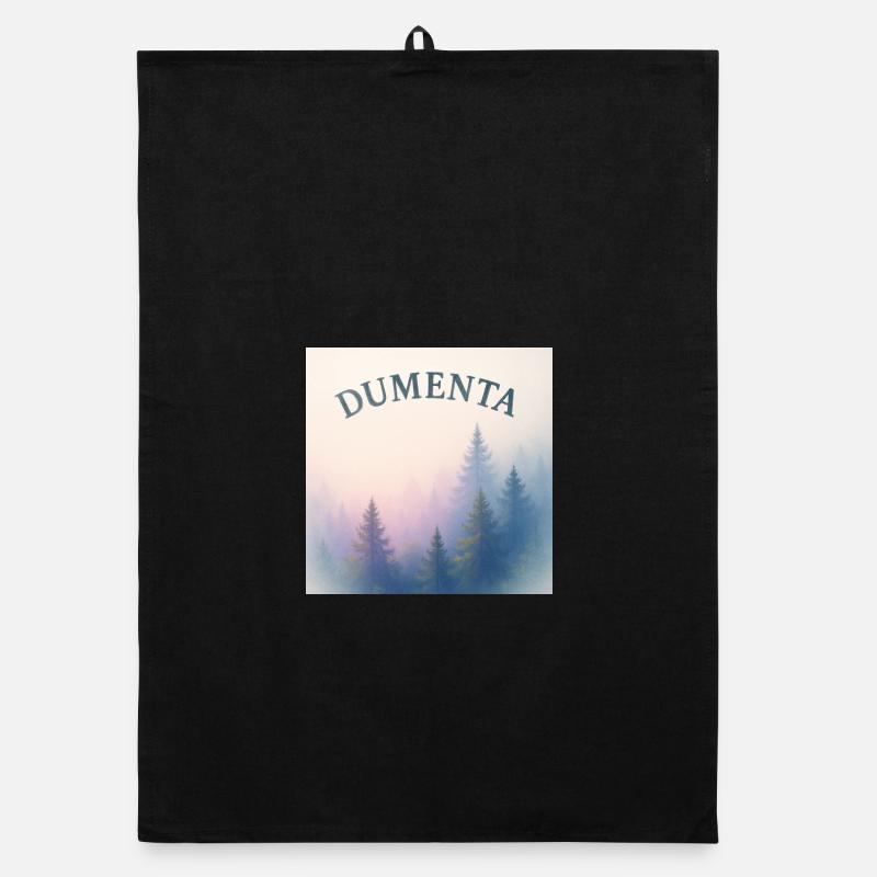 Waldlandschaft mit Dumenta Schriftzug Organic Geschirrtuch
