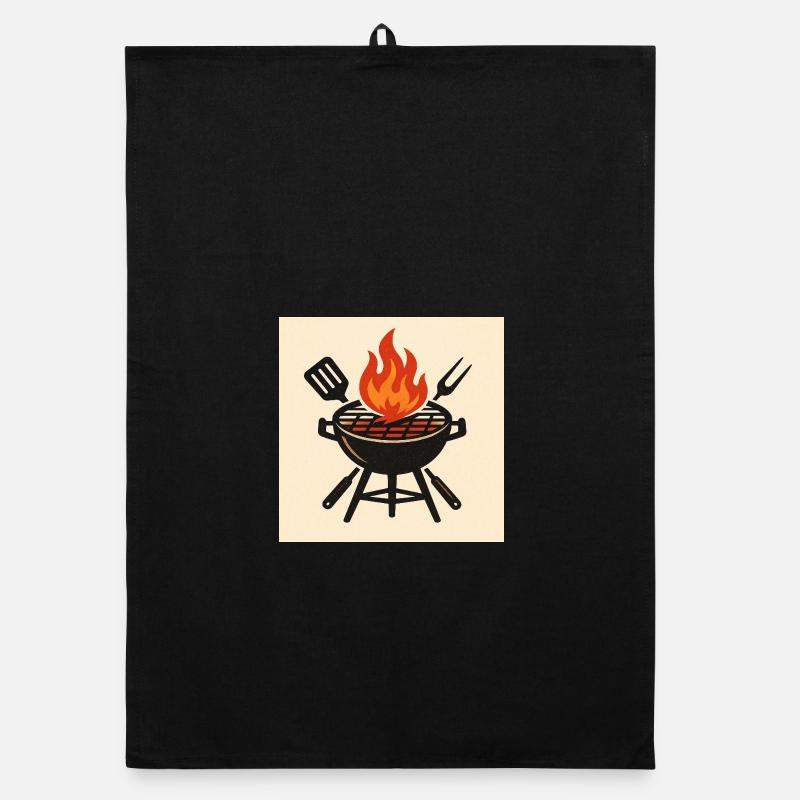 Feuriger Grillabend Organic Geschirrtuch