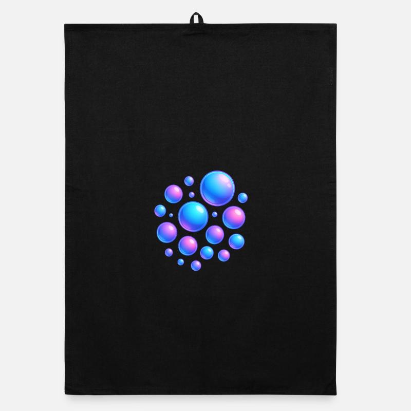 Iridescent bubbles neon colors Organic dish towel