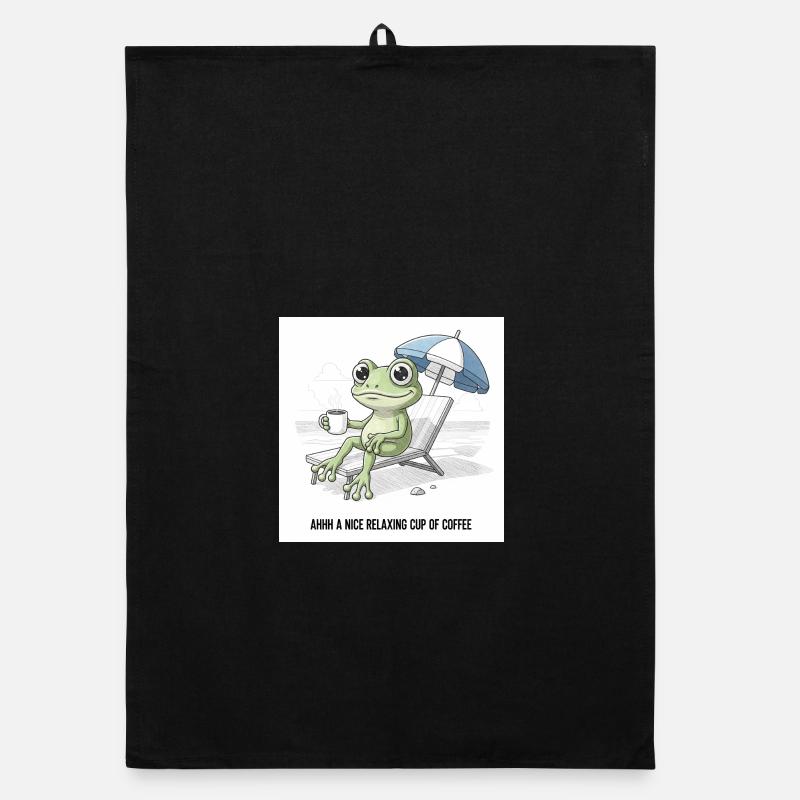 Frog Beach Coffee Chill Organic dish towel