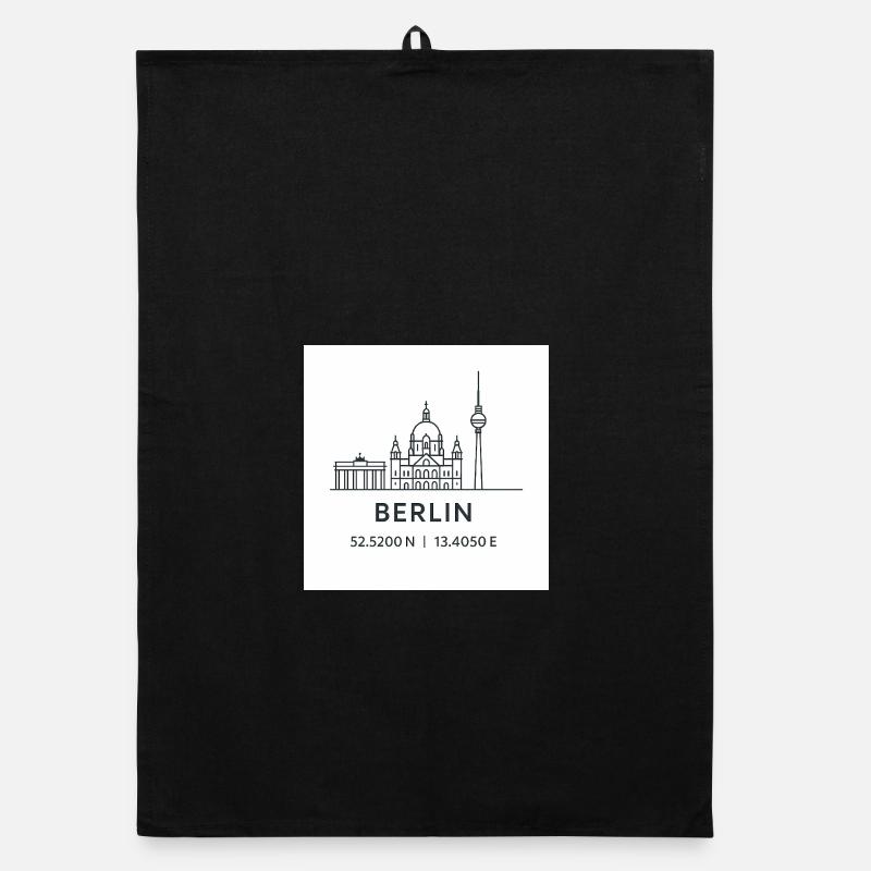 Berlin Line Art Silhouette Landmark Organic dish towel