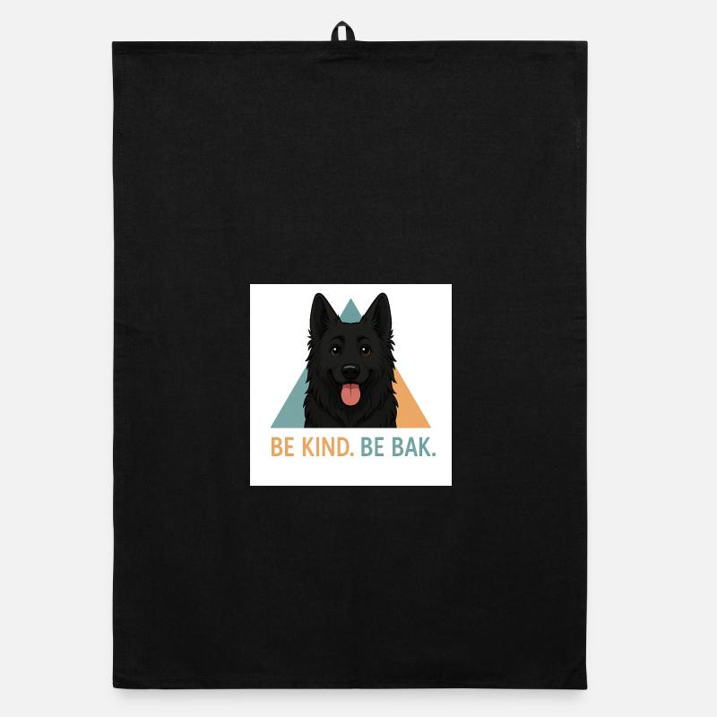 Be Kind Be Bak Hundedesign - Organic Geschirrtuch - Schwarz
