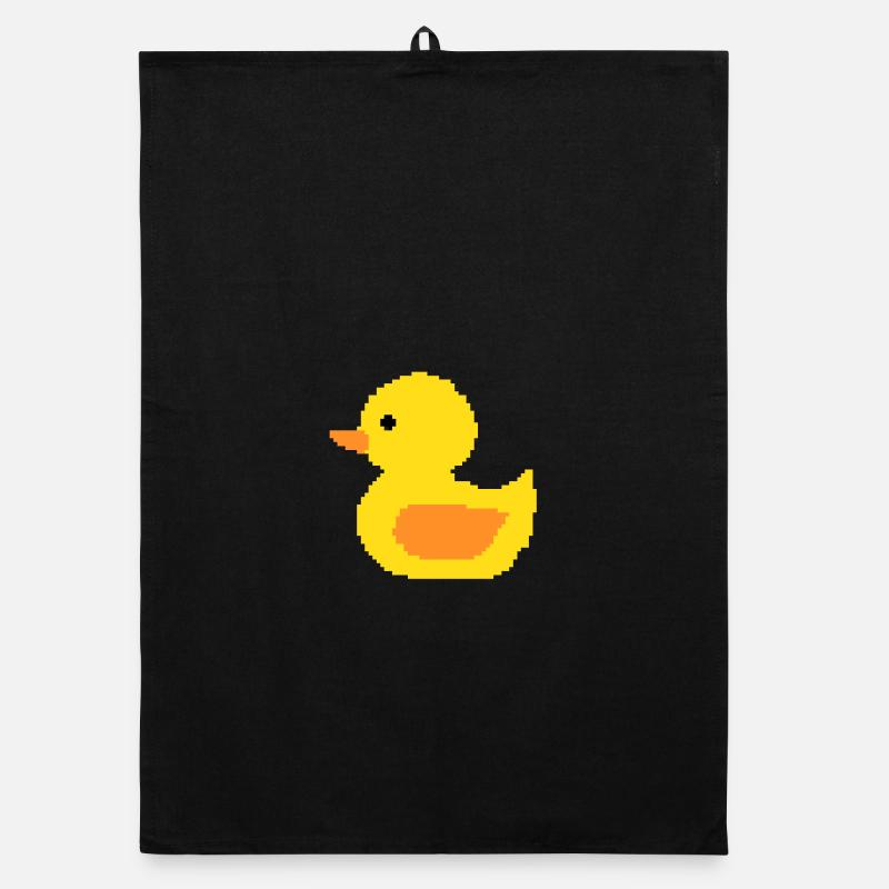 Pixel Duck Rétro Jaune Torchon bio