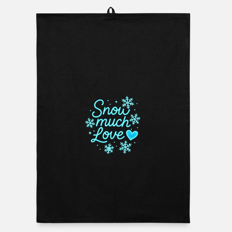 Snow Much Love Lettres néon - Torchon bio - noir