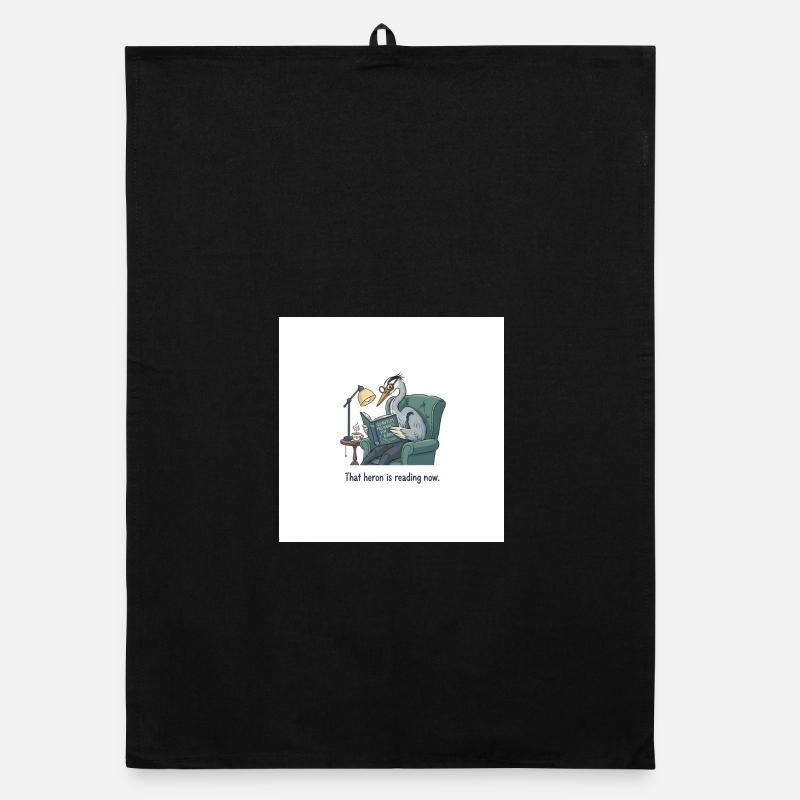 Lecture d’oiseau quantique dans le fauteuil - Torchon bio - noir