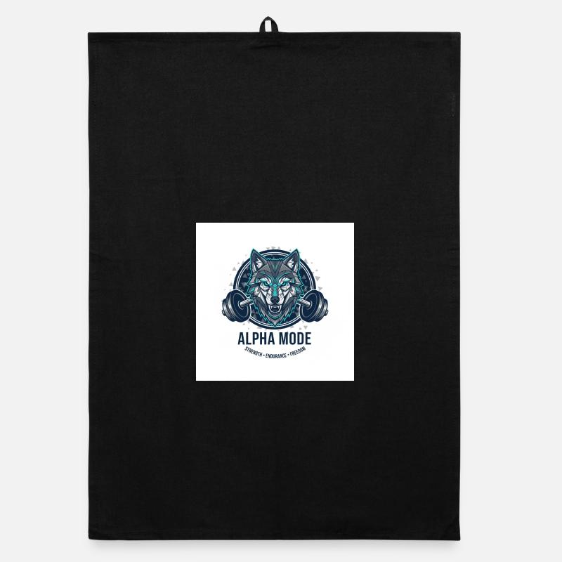 ALPHA_MODE_WOLF - Organic dish towel - black