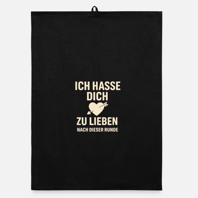Ich hasse dich zu lieben – Runde Herz geschenk  Organic Geschirrtuch