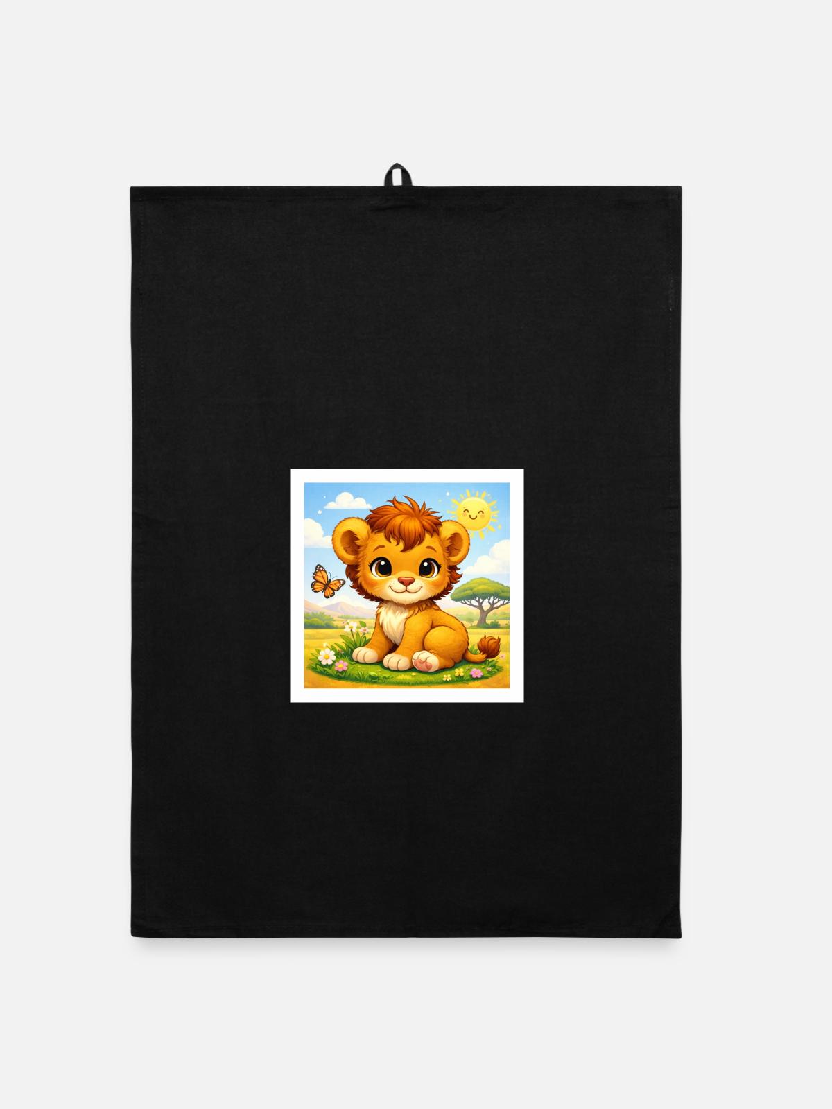 Sunny le Petit Lion - Torchon bio - noir - Devant