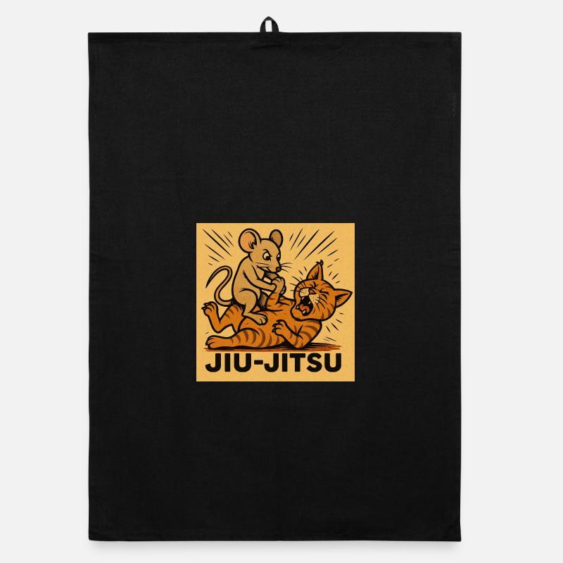 Jiu-Jitsu Mouse vs Cat Organic dish towel