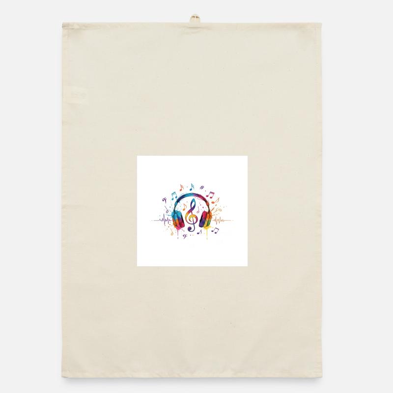 Conception musicale colorée pour casques Torchon bio