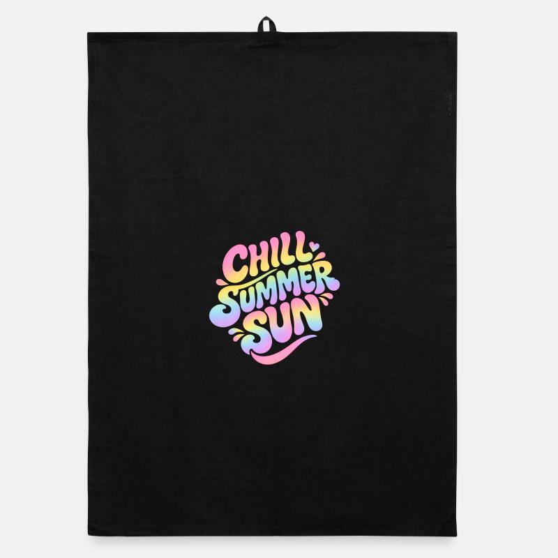 Summer Vibes - Organic Geschirrtuch - Schwarz