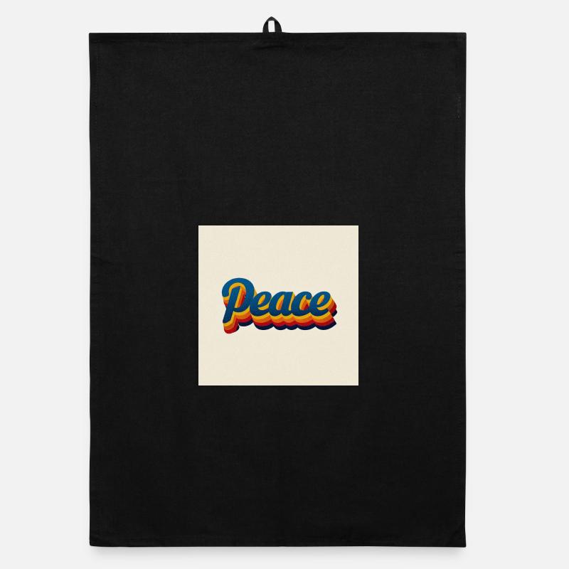 Peace Design des années 70 - Torchon bio - noir