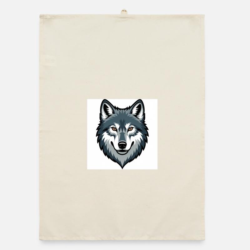 Wolf Head – stylized illustration Organic dish towel