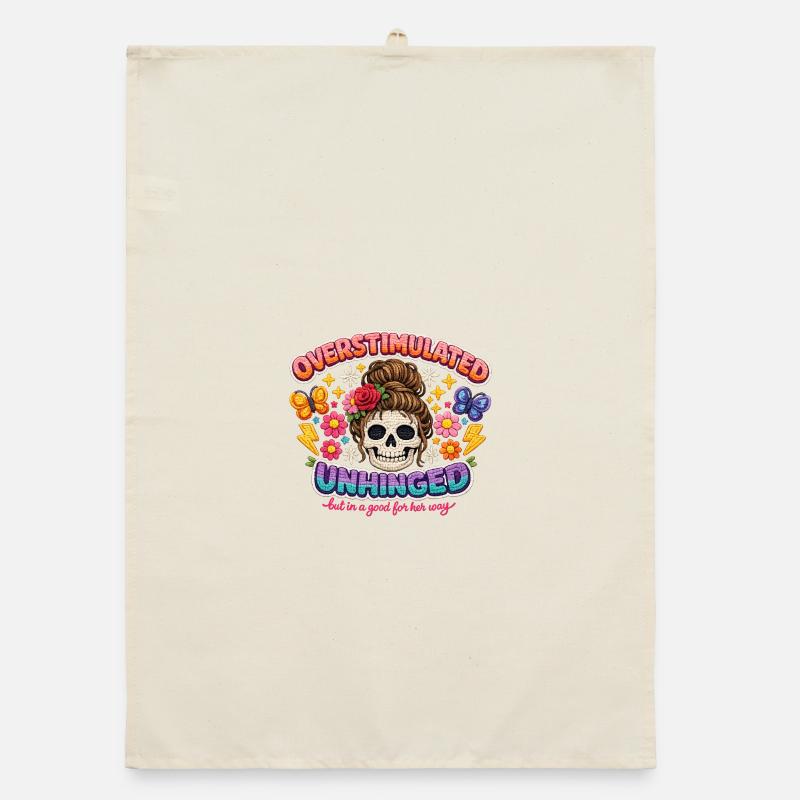 Overstimulated Unhinged Patch Skull Organic Geschirrtuch