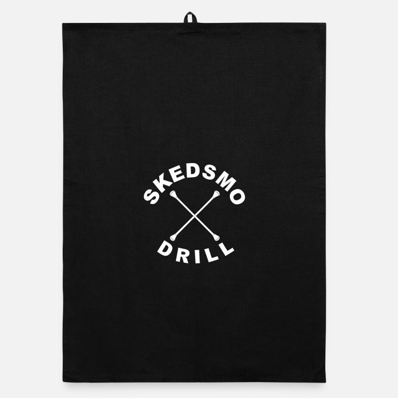 Skedsmo Drill drill rod logo white Organic dish towel