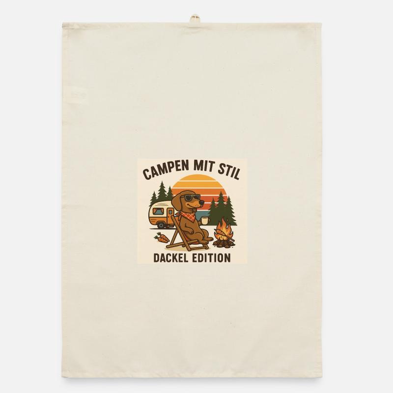 Campen mit Stil: Dackel Edition Organic Geschirrtuch