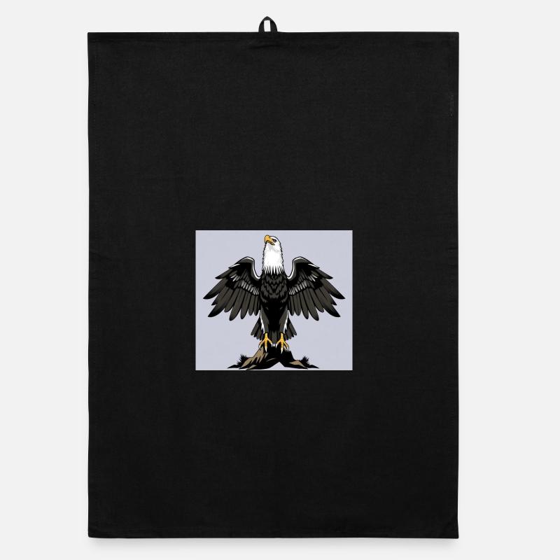 Adler - Organic Geschirrtuch - Schwarz