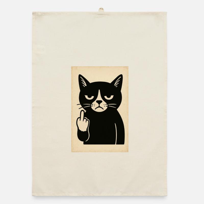 Grumpy Kitten Organic dish towel