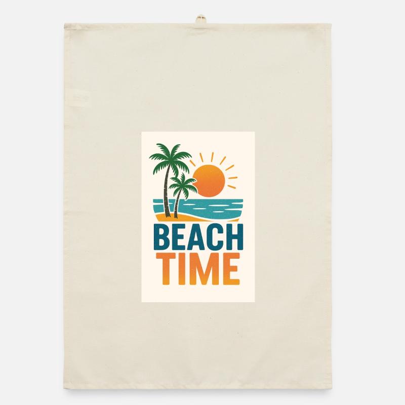 Beach Time - Palmen Organic Geschirrtuch