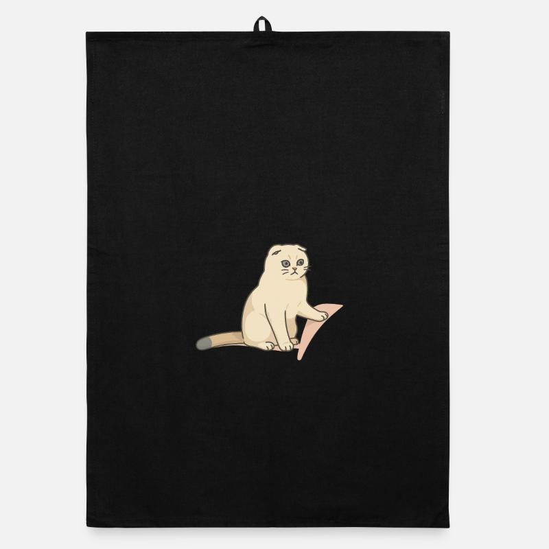 Cute Cat with a Melancholic Expression Organic dish towel