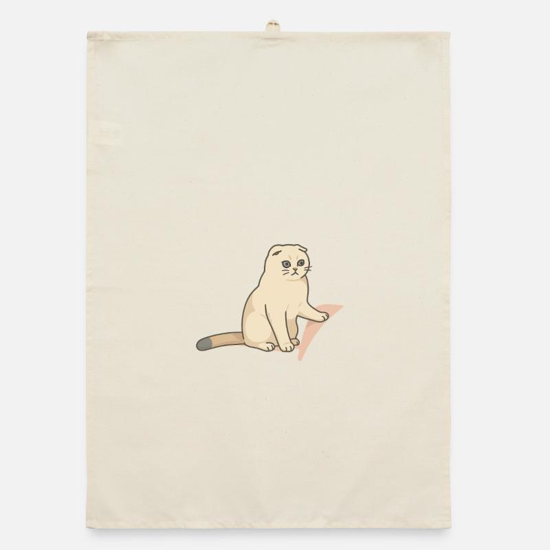 Chat mignon avec une expression mélancolique Torchon bio