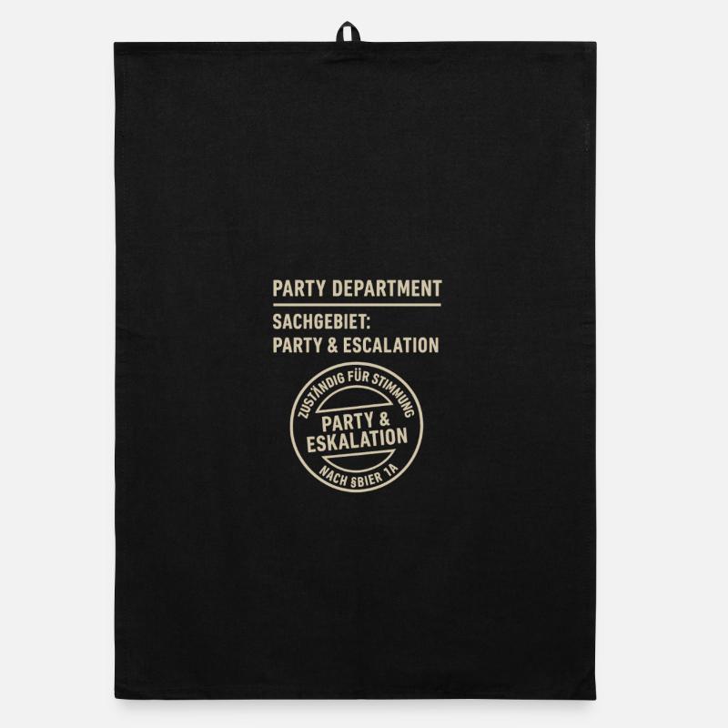 Party & Escalation Conception de sérigraphie - Torchon bio - noir