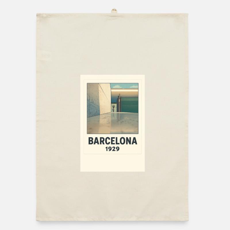 Barcelone 1929 Style Architectural Affiche Torchon bio