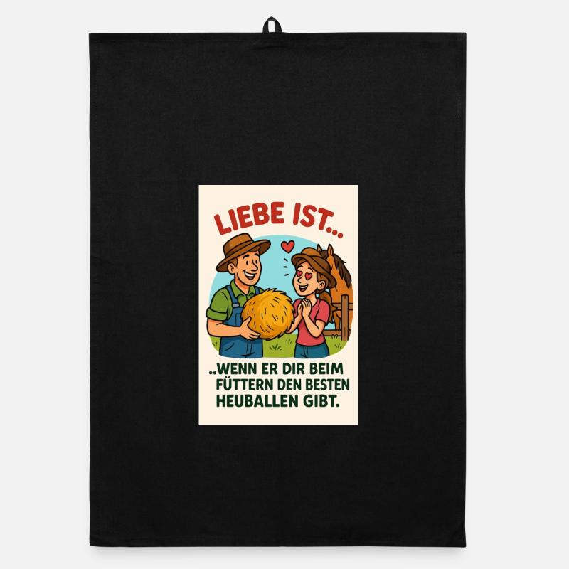 Liebe ist bester Heuballen Organic Geschirrtuch
