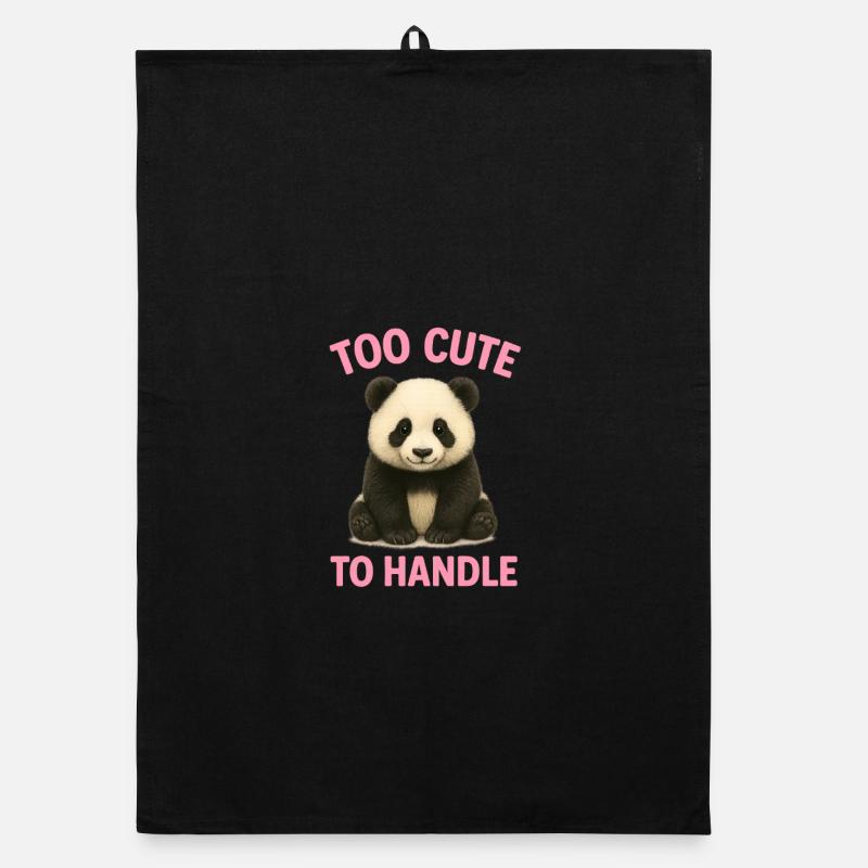 Niedlicher Panda mit Spruch Organic Geschirrtuch