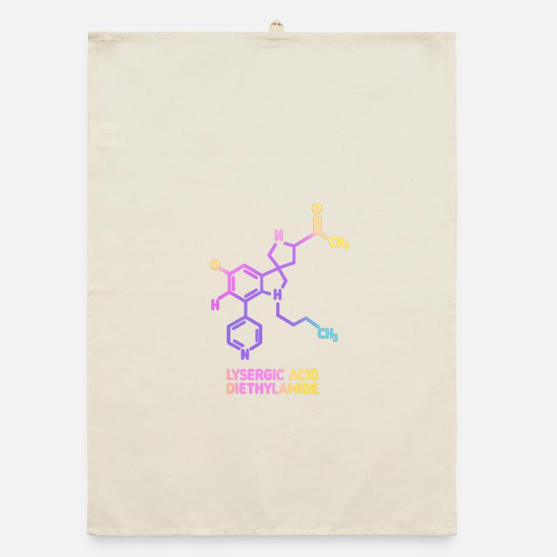 Psychedelic Molecular Art LSD Organic dish towel